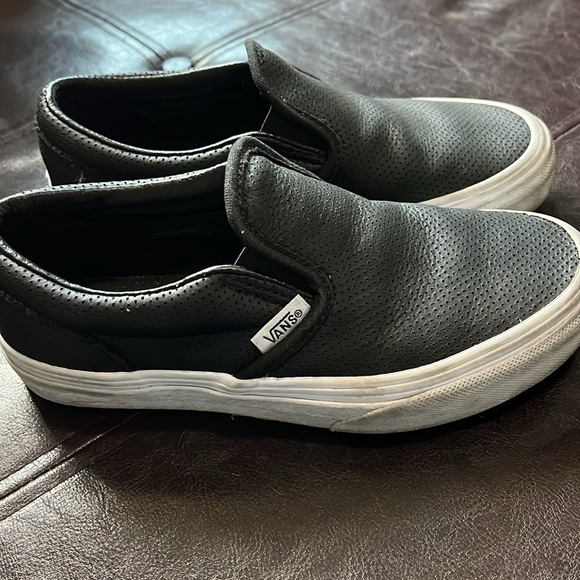 Kids Leather Vans Classic Slip-Ons - Picture 2 of 6
